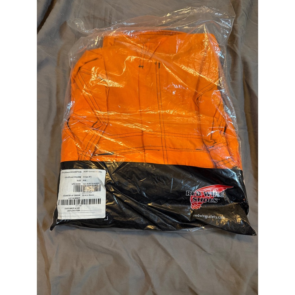 Red Wing 81907 Womens Premium Vented Coverall Orange FR Flame Resistant Size R06